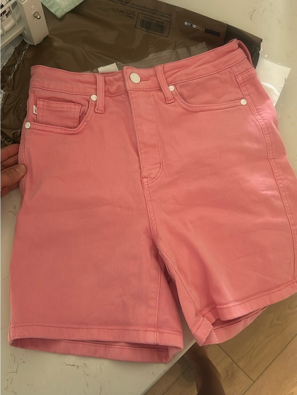 Judy Blue Pink High-Rise Jean Shorts